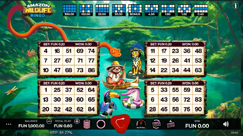 Captura de pantalla de Amazon Wildlife Bingo