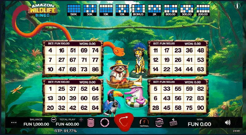 Captura de pantalla de Amazon Wildlife Bingo