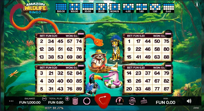 Captura de pantalla de Amazon Wildlife Bingo