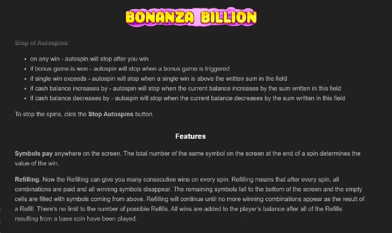 Captura de pantalla de Bonanza Billion