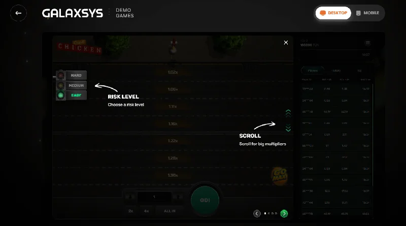 Captura de pantalla de Chicken Crash