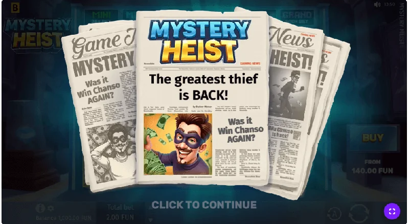 Captura de pantalla de Mystery Heist