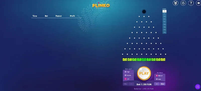 Captura de pantalla de Plinko