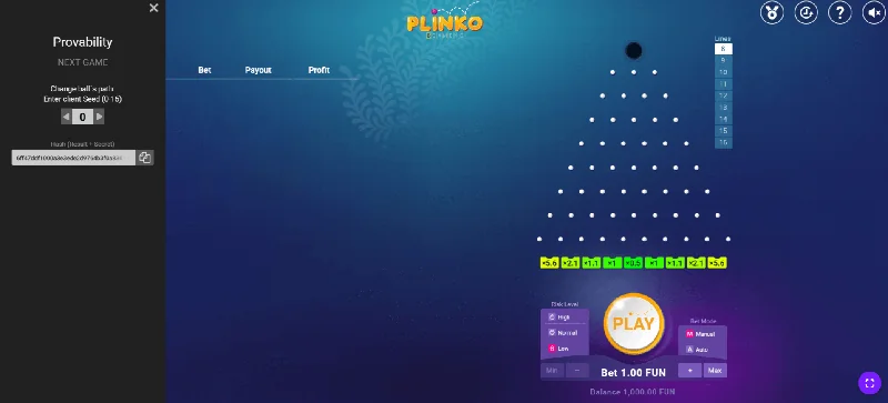 Captura de pantalla de Plinko