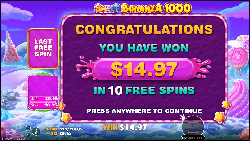 Captura de pantalla de Sweet Bonanza 1000