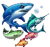 Símbolo de Grupo de Peces Blast The Bass